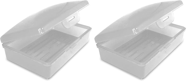 American Comb Travel Soap Box with lid - Translucent White- Set of 2 - Perfect for Traveling  Gym  or Storage. Made in The USA. - Image 1
